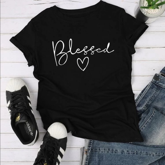 Tops - 🆕 Black “Blessed” T-Shirt